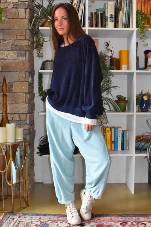 Terry B Relaxed Tapered Jogger Turquoise
